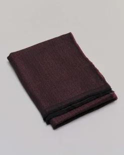 Sciarpa Raja color bordeaux in tessuto spinato a trama nera di pura lana