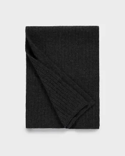 Sciarpa Refrigiwear Dakota grigio antracite lavorata a coste con patch porta logo