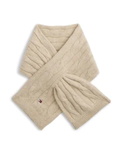 Set cappello e sciarpa Tommy Hilfiger beige in misto cotone