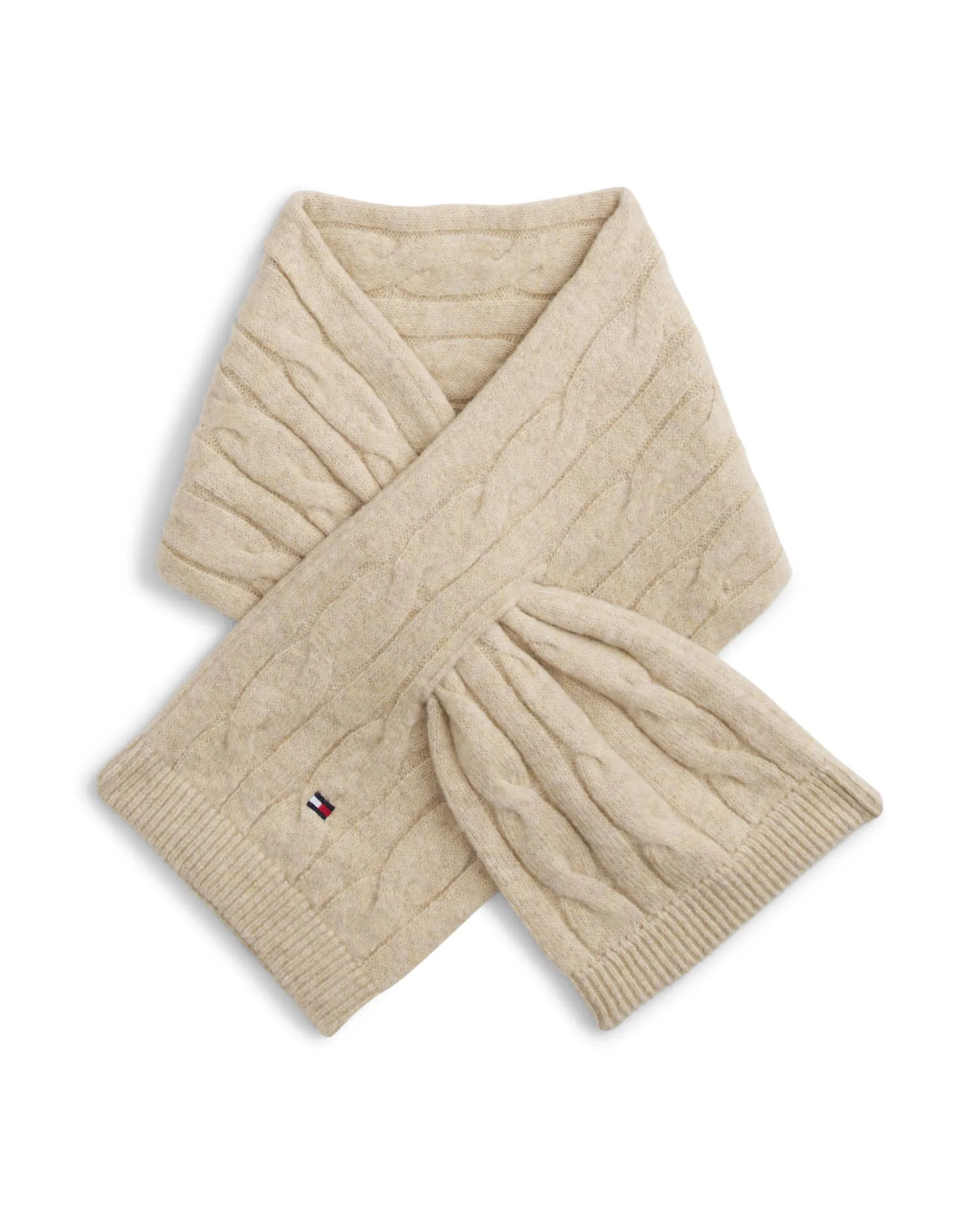 Set cappello e sciarpa Tommy Hilfiger beige in misto cotone