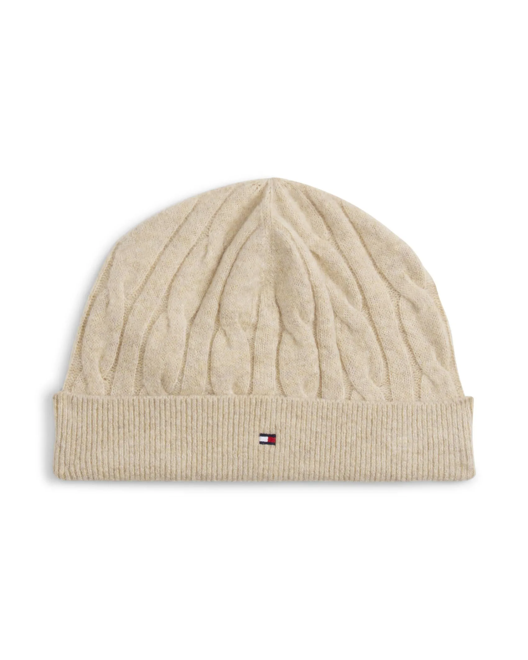 Set cappello e sciarpa Tommy Hilfiger beige in misto cotone