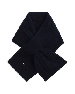 Set cappello e sciarpa Tommy Hilfiger blu in misto cotone