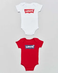 Set doppio body rosso con logo blu e bianco con logo rosso