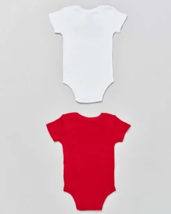 Set doppio body rosso con logo blu e bianco con logo rosso