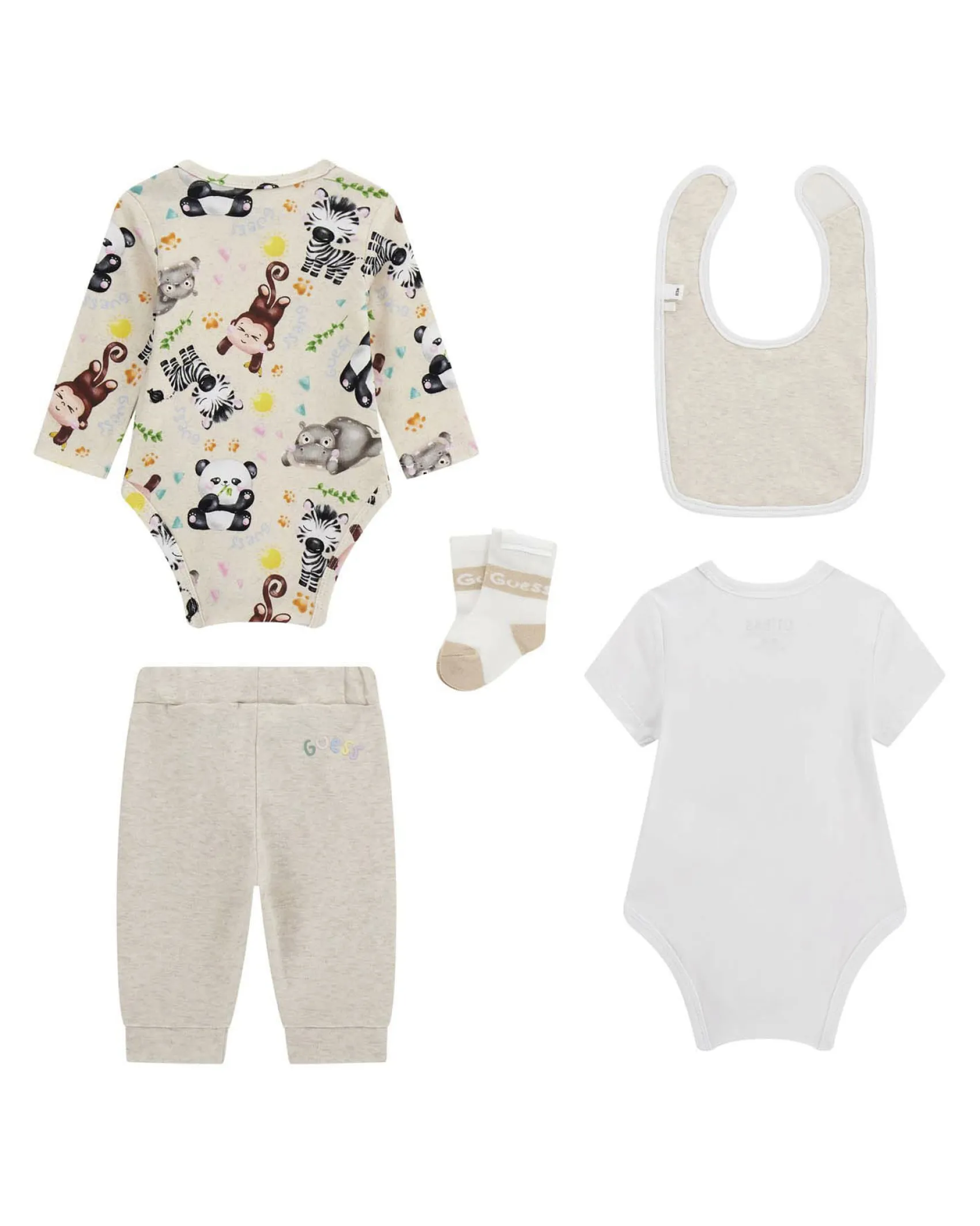 Set Guess cinque pezzi tema animaliin puro cotone