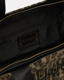 Shopping bag Liu Jo Accessories animalier con logo in rilievo
