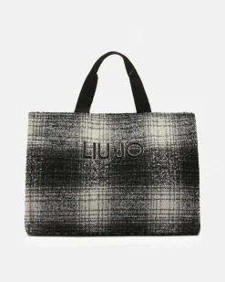 Shopping bag Liu Jo Accessories nera in pelliccia sintetica animalier
