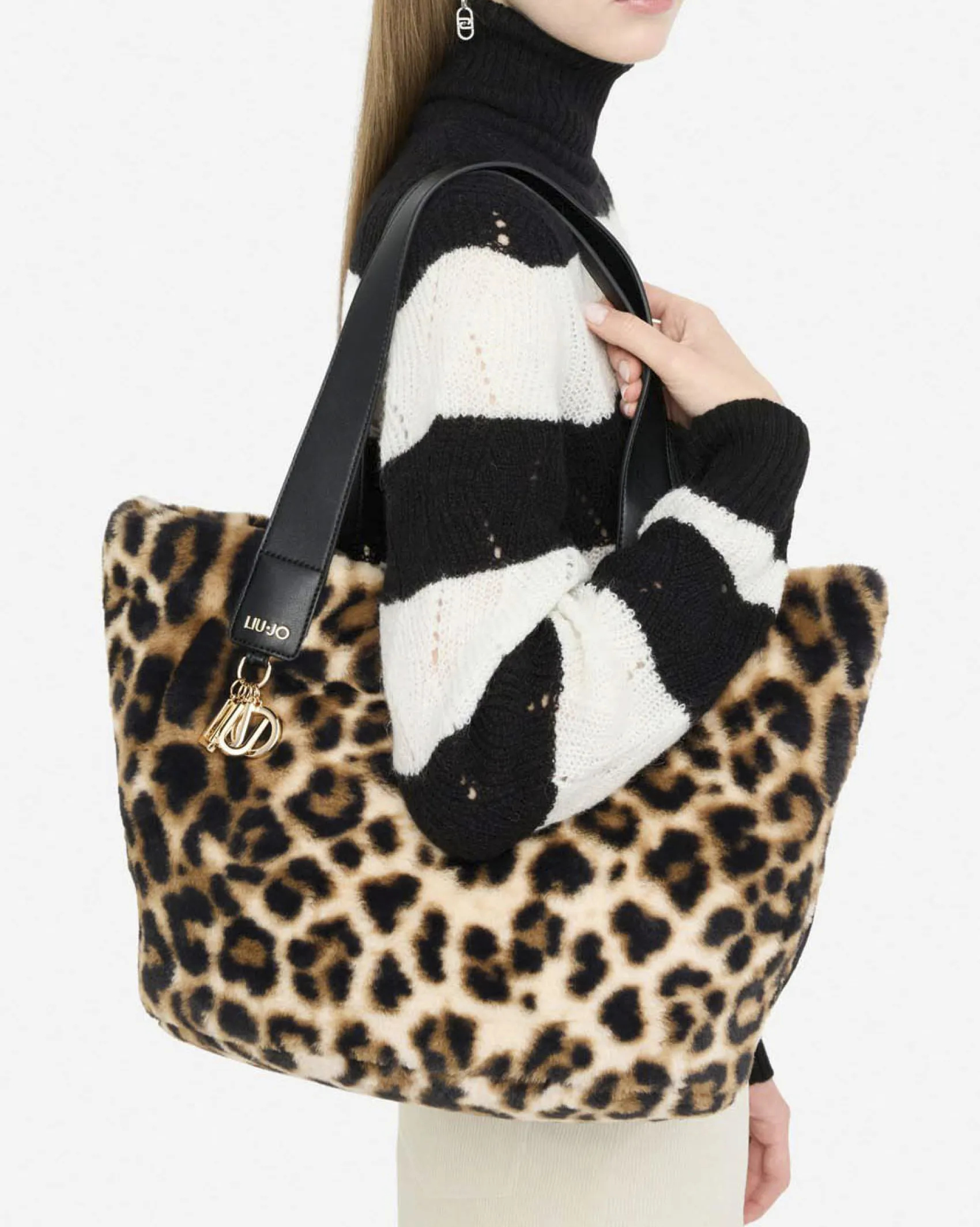 Shopping bag Liu Jo Accessories animalier in pelliccia sintetica