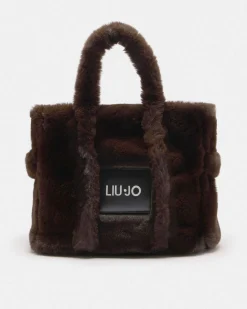 Shopping bag Liu Jo Sport marrone in ecopelliccia con logo