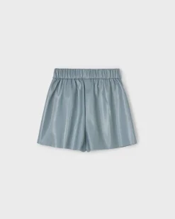 Short Mayoral azzurro carta da zucchero in ecopelle con pinces