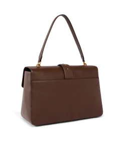 Slouchy bag Pinko marrone con chiusura a patta e fibbia Love Birds dorata