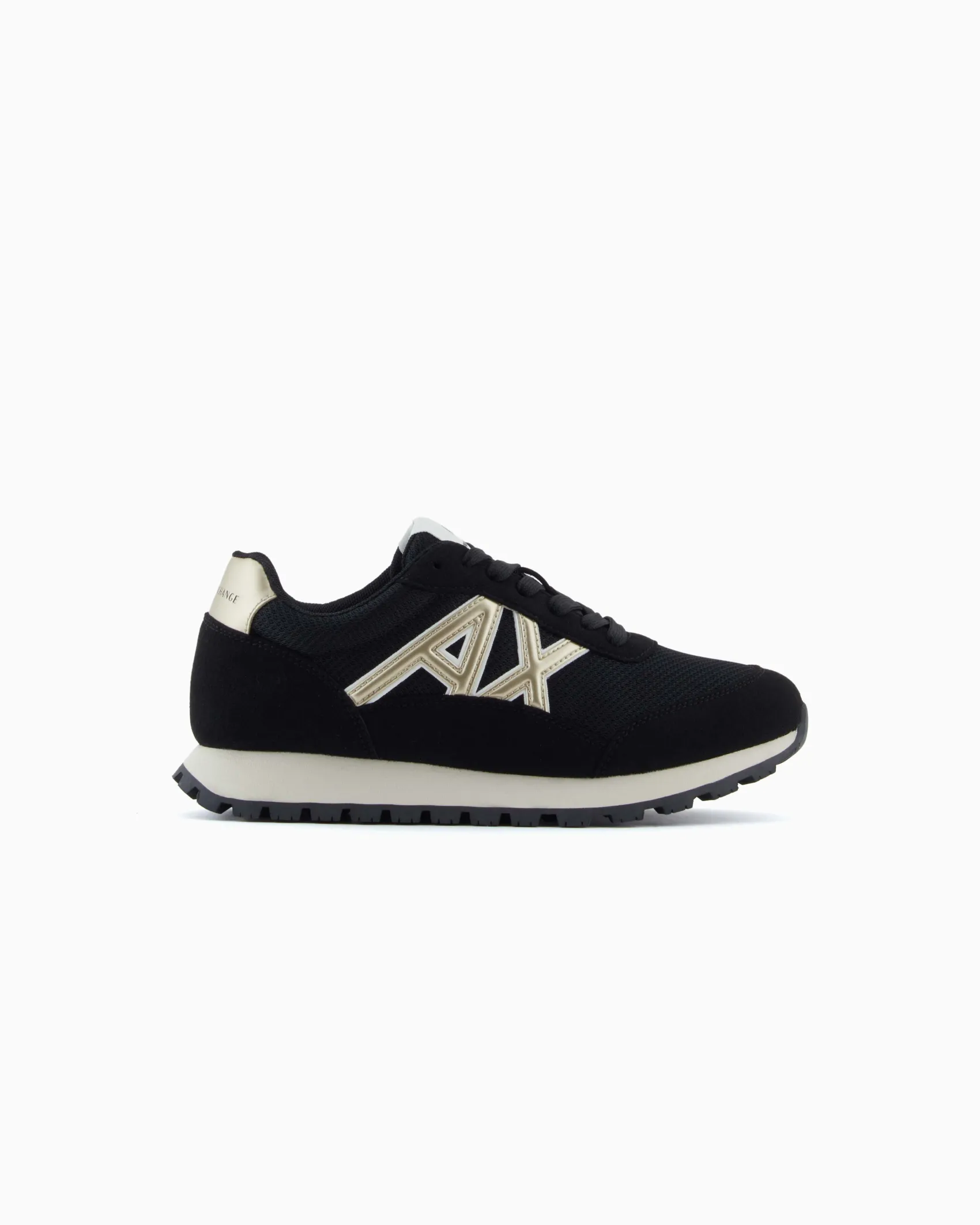 Sneakers Armani Exchange nere in tessuto tecnico con dettagli a contrasto