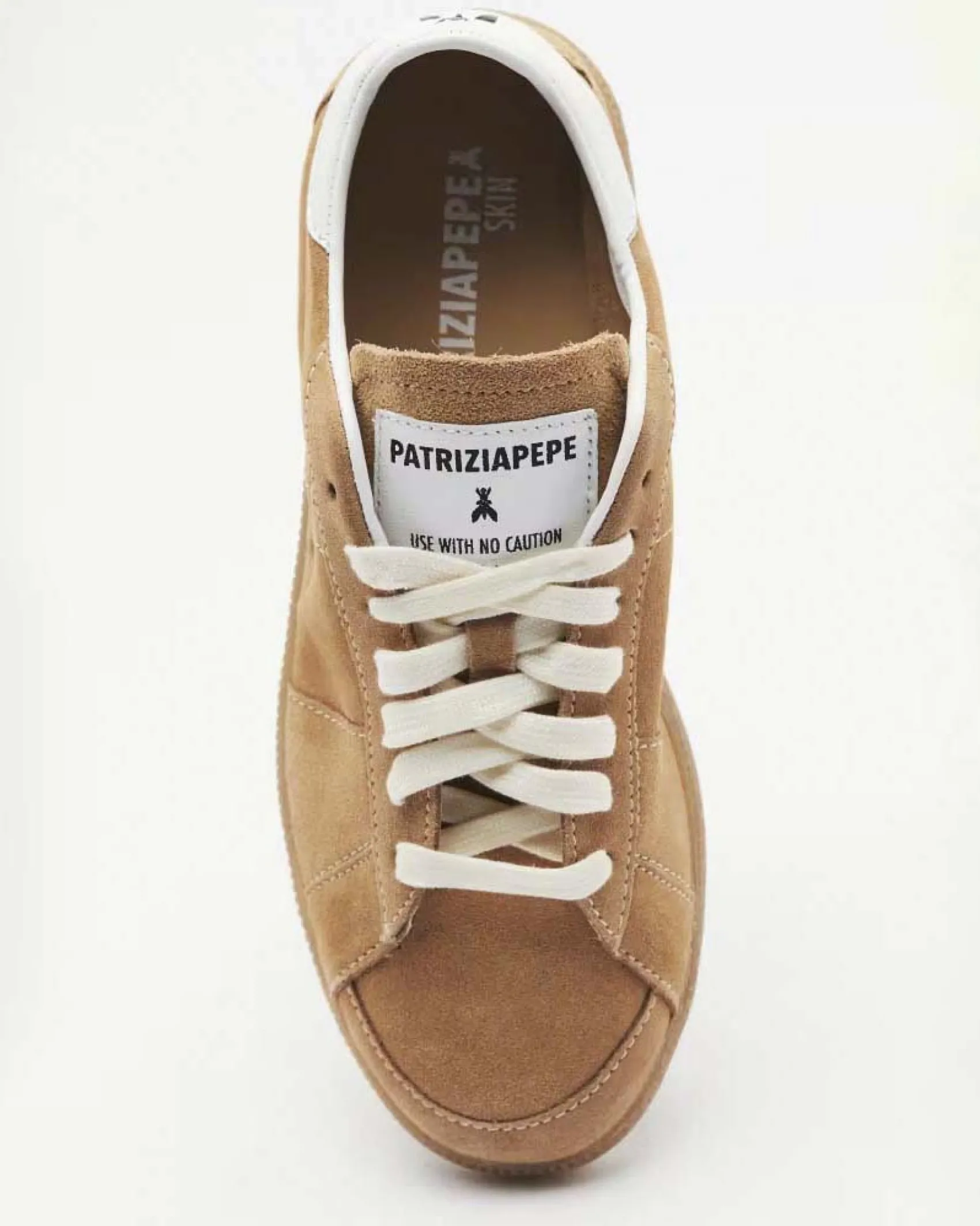 Sneakers color cuoio in pelle scamosciata SKIN '93 Patrizia Pepe con suola in gomma tono su tono