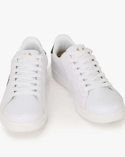 Sneakers Fred Perry bianche in pelle con tallone e logo blu