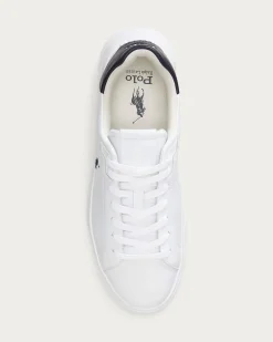 Sneakers Polo Ralph Lauren RLite Court bianche in pelle martellata