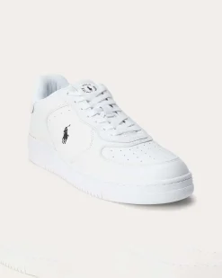 Sneakers Polo Ralph Lauren bianche Masters Court in pelle e similpelle con logo pony