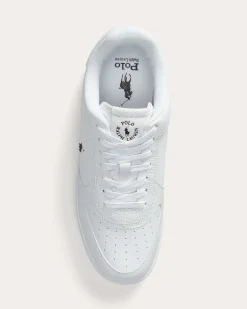 Sneakers Polo Ralph Lauren bianche Masters Court in pelle e similpelle con logo pony