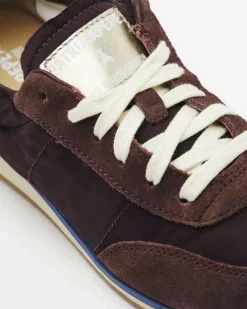 Sneakers Running SKIN '93 Patrizia Pepe bordeaux in nylon con dettagli in suede e nappa