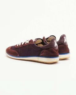 Sneakers Running SKIN '93 Patrizia Pepe bordeaux in nylon con dettagli in suede e nappa
