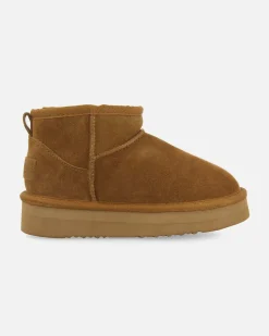 Stivaletto Blons Gioseppo platform caramello in pelle scamosciata