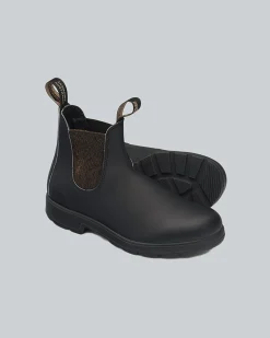 Stivaletto nero modello 1924 in pelle liscia con laterale elasticizzato in lurex color bronzo