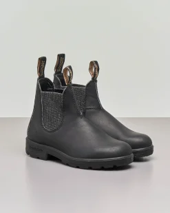 Stivaletto nero modello 2032 in pelle liscia con laterale in lurex color argento
