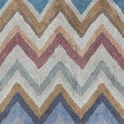 Tappeto da bagno Amone in spugna di cotone a fantasia chevron multicolor opaco