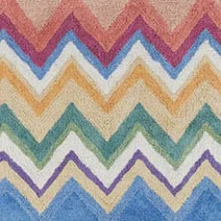Tappeto da bagno Amone in spugna di cotone a fantasia chevron multicolor acceso