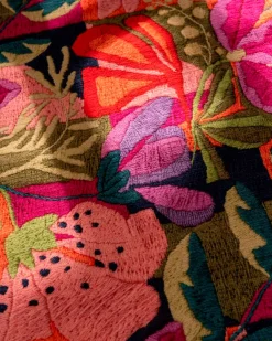 Tappeto Kiriku a fantasia floreale multicolore con bordatura verde 52x180