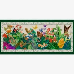 Tappeto Naif a fantasia giungla verde 52x120