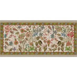 Tappeto Occitane a fantasia floreale e bordo sabbia 52x120