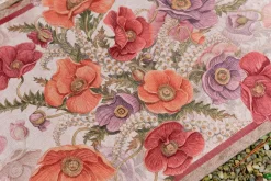 Tappeto Poppy sabbia a fantasia paveri viola bordeax e arancione 52x180
