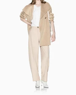 Top Armani Exchange avorio in viscosa con dettaglio drappeggiato sullo scollo