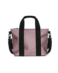 Tote Bag Micro color malva con manici a mano e tracolla più lunga rimovibile