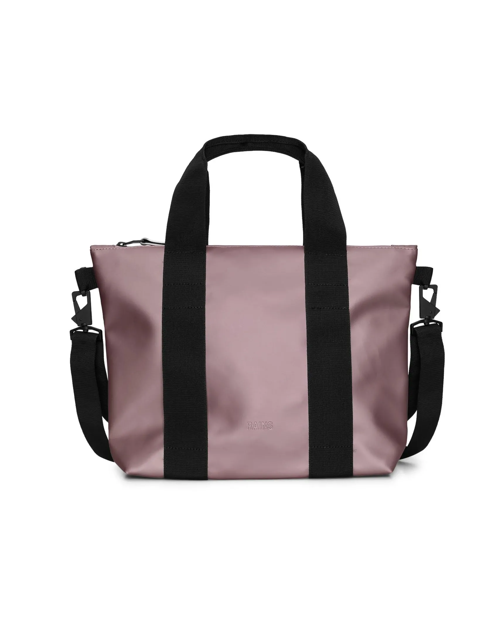 Tote Bag Micro color malva con manici a mano e tracolla più lunga rimovibile