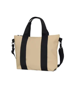 Tote Bag Micro color sabbia con manici a mano e tracolla più lunga rimovibile