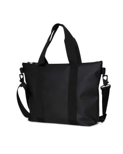 Tote Bag Micro nera con manici a mano e tracolla più lunga rimovibile