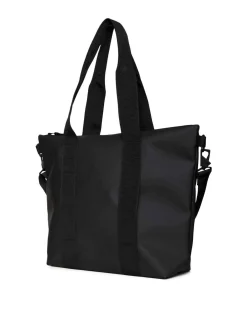 Tote Bag Mini nera con manici a mano e tracolla più lunga rimovibile