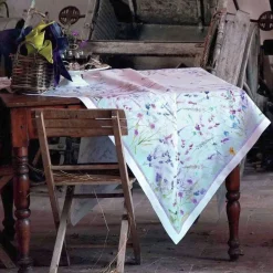 Tovaglia rettangolare Spigo in lino a fantasia acquerello floreale multicolor 170x270