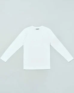 T-shirt Antony Morato bianca manica lunga in cotone con stampa tigre sfumata