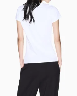 T-shirt Armani Exchange bianca in cotone con stampa logo frontale