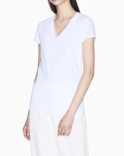T-shirt Armani Exchange bianca in jersey di cotone elasticizzato