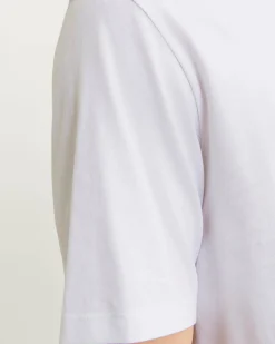 T-shirt bianca regular-fit in puro cotone con stampa maxi logo frontale