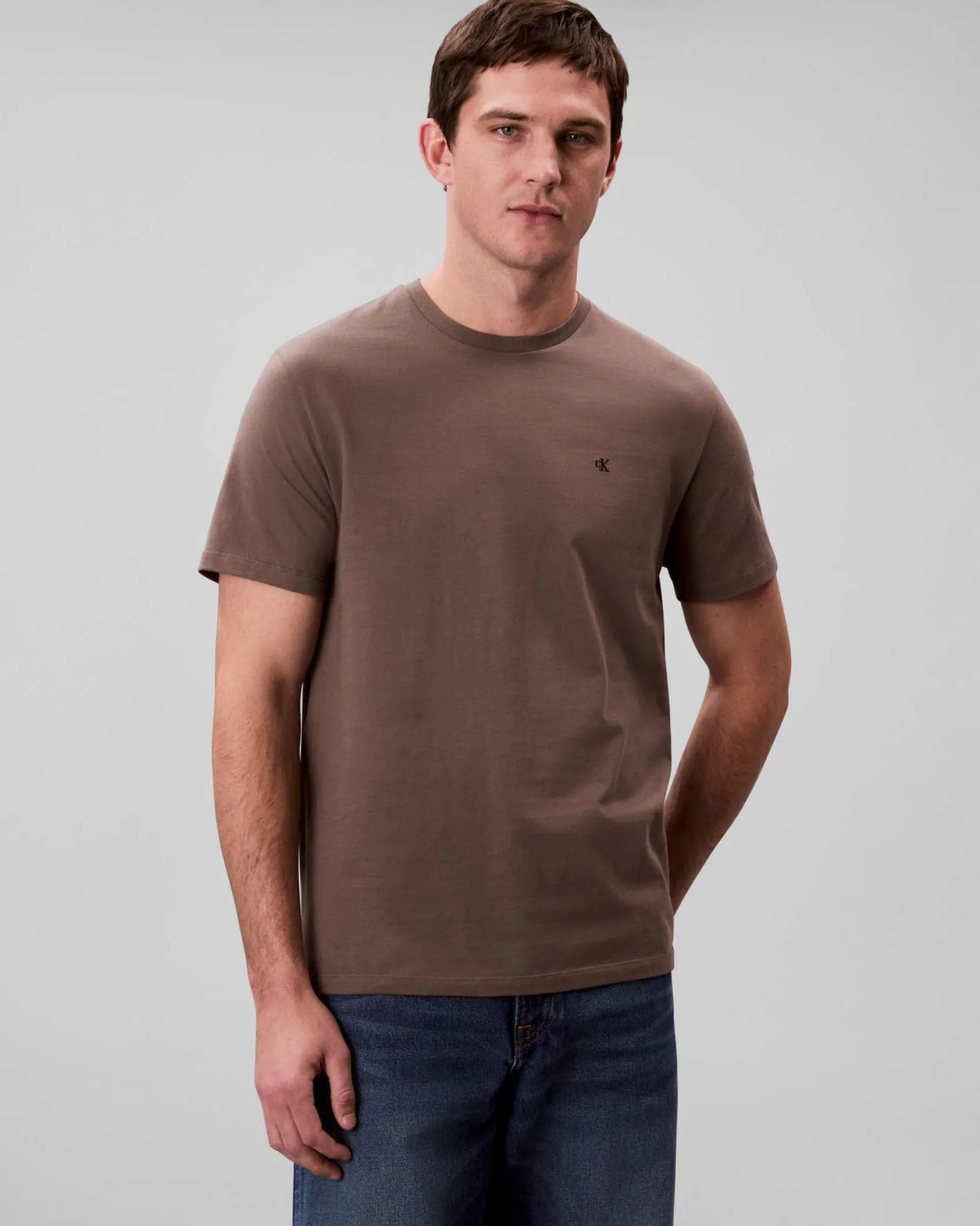 T-shirt Calvin Klein Jeans fango in cotone