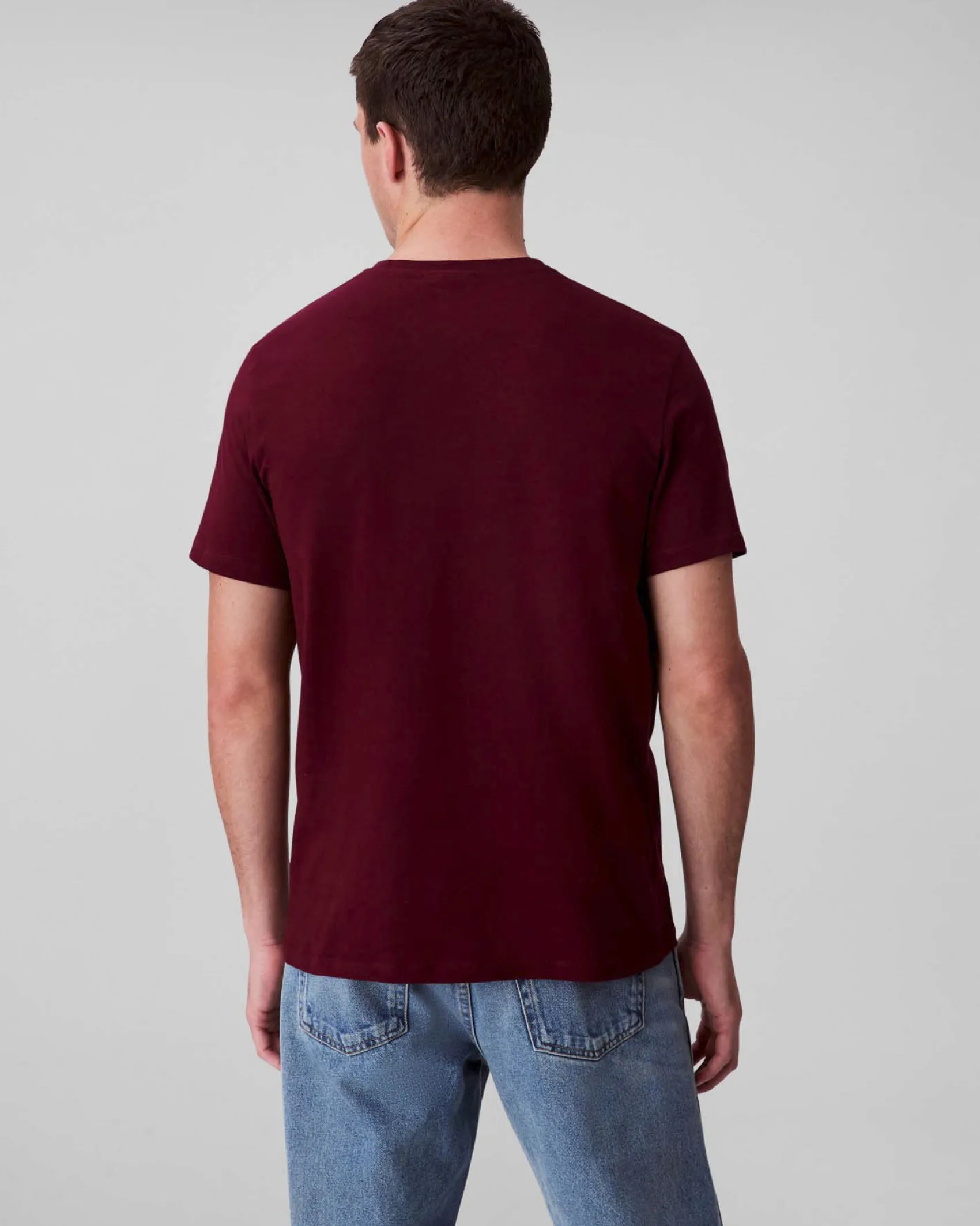 T-shirt Calvin Klein Jeans bordeaux in cotone con logo ricamato