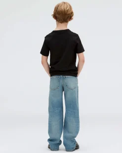 T-shirt Calvin Klein nera in puro cotone con mini scritta logo bianca