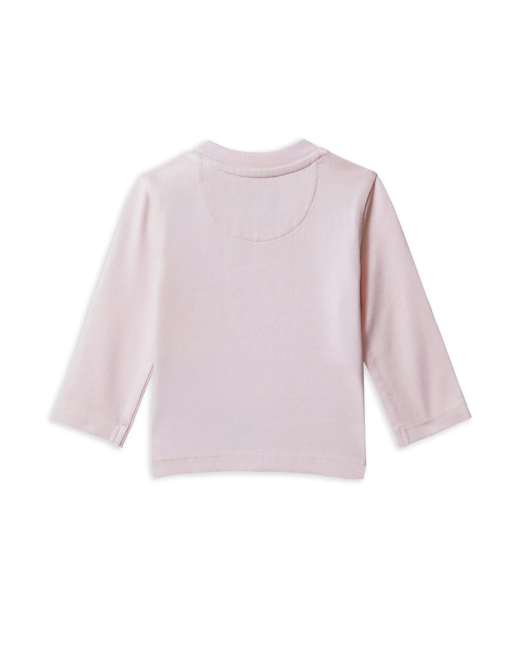 T-shirt Calvin Klein rosa con logo monogram e maniche lunghe