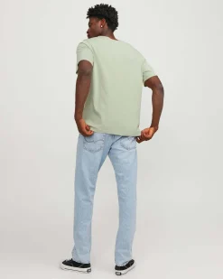 T-shirt color salvia regular-fit in puro cotone con stampa logo in stile college frontale