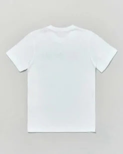 T-shirt Diesel bianca mezza manica in cotone con logo pioggia nero