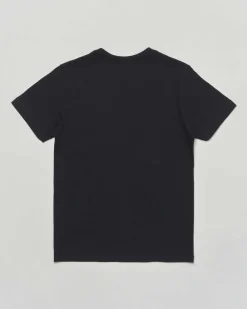 T-shirt Diesel nera mezza manica in cotone con logo pioggia bianco